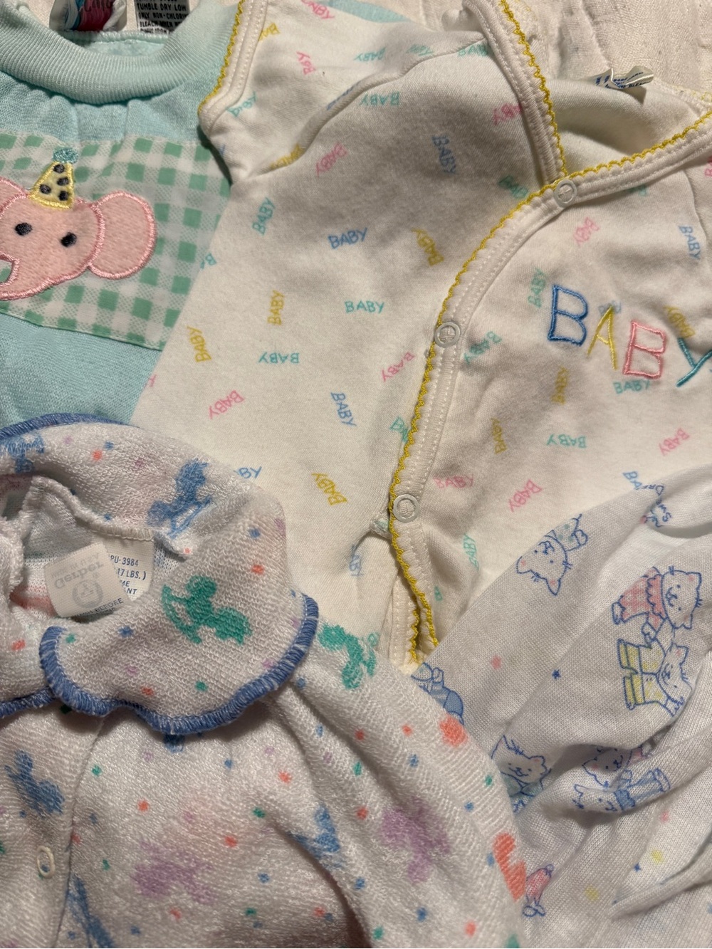 Vintage Pastel Baby Clothes Bundle 80s 90s